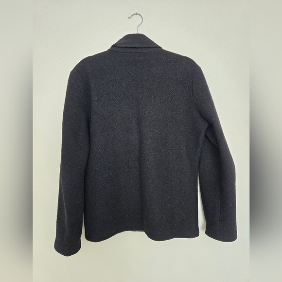 Jones New York Black Leather Panel Women's Wool Blazer | Large - Picture 4 of 5